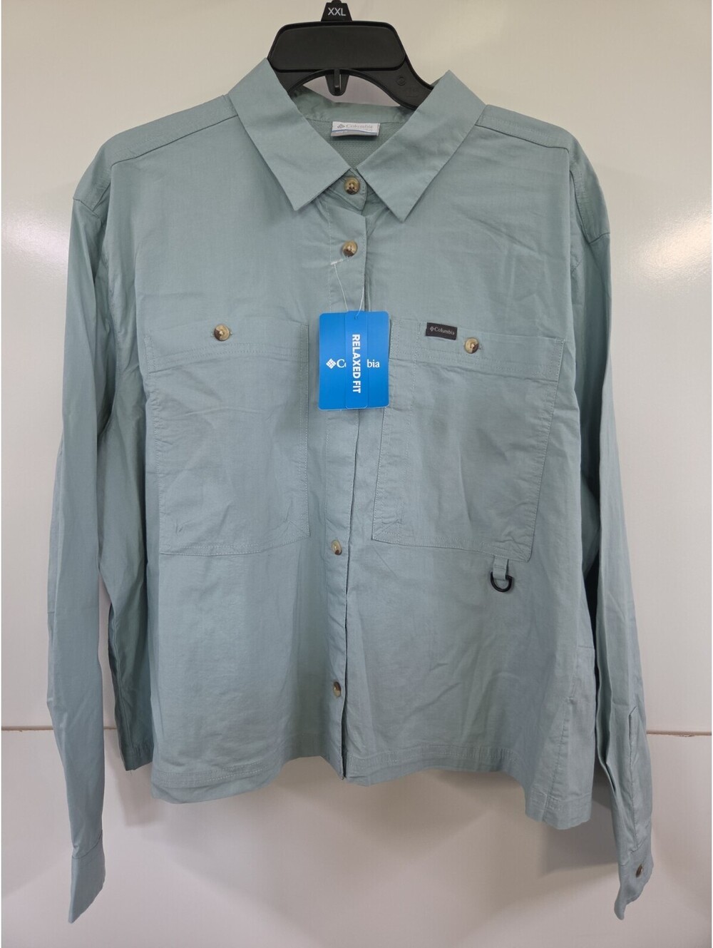 Columbia Brea Falls Women's Outdoor Shirt Woven Long Sleeve Slate Blue Size M